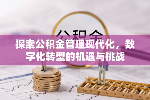武昌探索公积金管理现代化，数字化转型的机遇与挑战