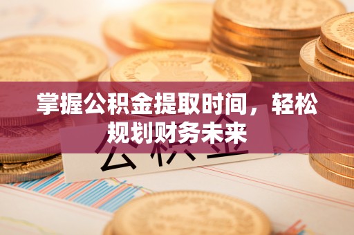 武昌掌握公积金提取时间，轻松规划财务未来