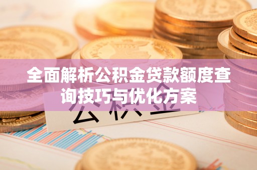 武昌全面解析公积金贷款额度查询技巧与优化方案
