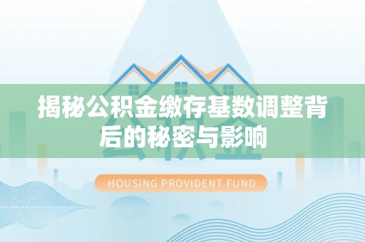 武昌揭秘公积金缴存基数调整背后的秘密与影响