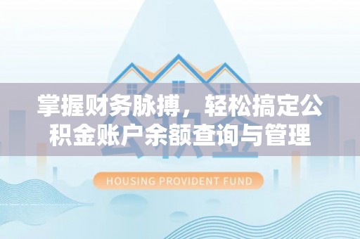 武昌掌握财务脉搏，轻松搞定公积金账户余额查询与管理