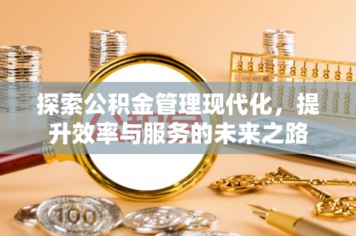 武昌探索公积金管理现代化，提升效率与服务的未来之路