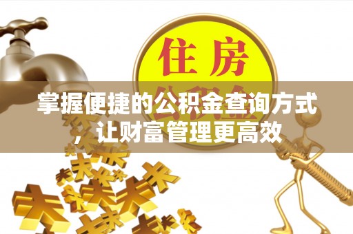武昌掌握便捷的公积金查询方式，让财富管理更高效